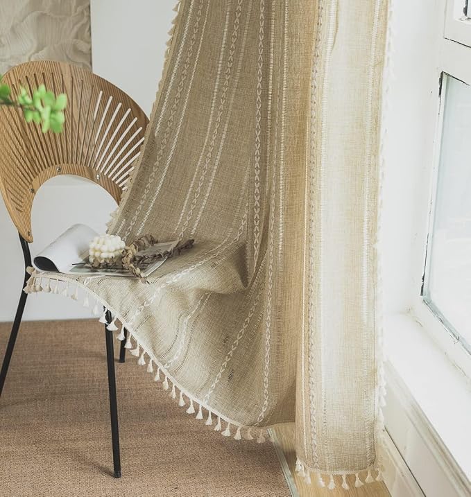 Sutuo Home Boho Curtains for Bedroom Living Room 102 Inches Length, Light - Image 8