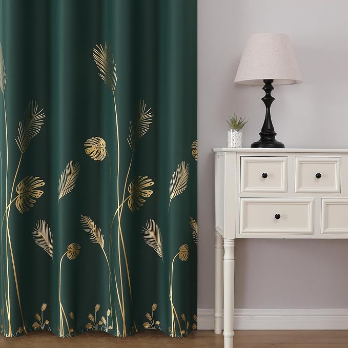 Green Blackout Curtains for Bedroom 84 Inches Long, Thermal Insulated Energy - Image 2
