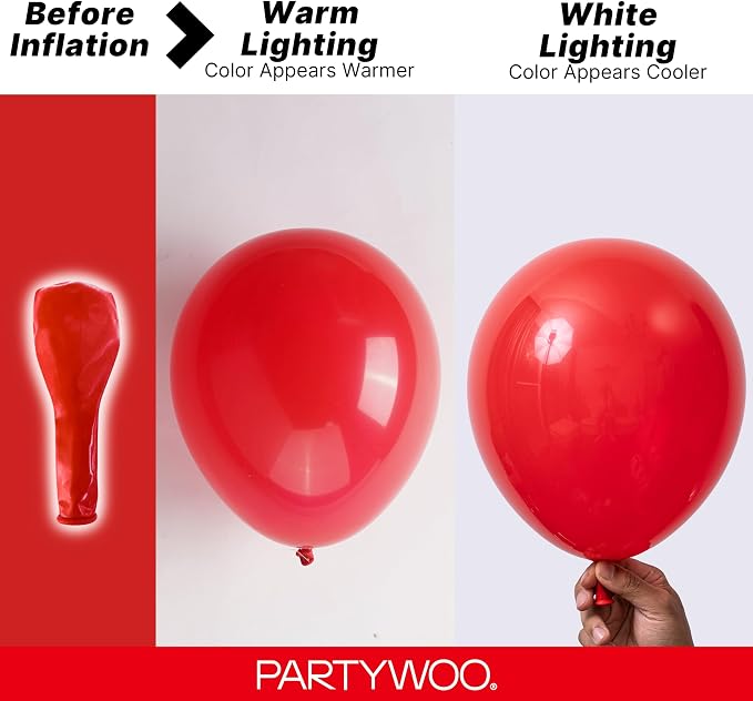 PartyWoo Red Balloons 140pcs Different Sizes of 18 12 10 5 Inch | Balloons - Image 3