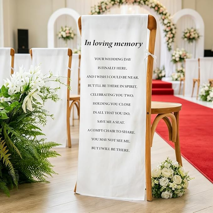 In Loving Memory Wedding Chair Sign- Memorial Reserved Seat Banner by AASRR