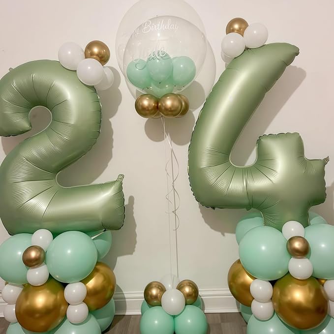 Sage Green Number 30 Balloon, 30 Balloon - Image 4