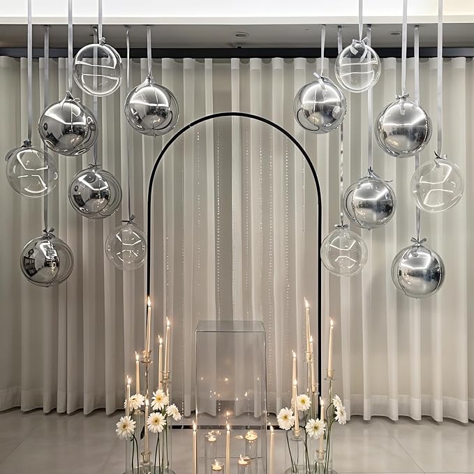 8 Pcs Silver Balloons and Clear Round Foil Balloons 22 In Transparent Balloon - Image 3