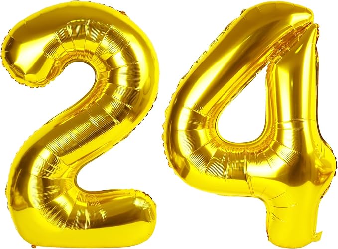 Number Balloons Gold 24 Balloon 40 inch by Enyeopd