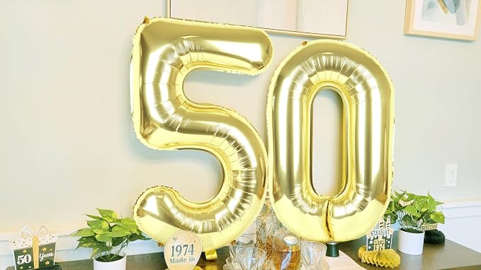 3 Balloon Number 40 Inch Light Gold Balloons - Image 3