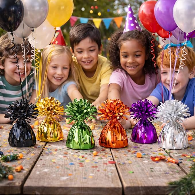 Metallic Plastic Wrapped Balloon Weights Party Decorations 12 Pcs - Image 5