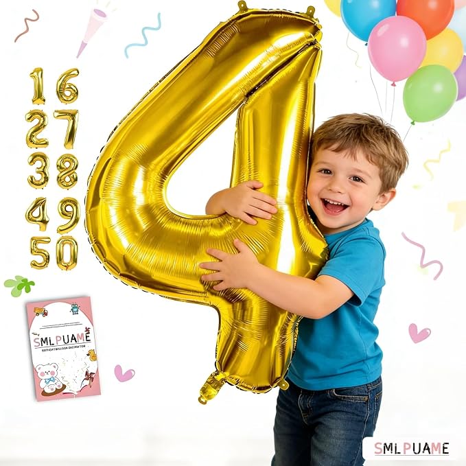 40 Inch Gold 24 Balloon Numbers, 24th Birthday Party Decorations | Large Self - Image 4