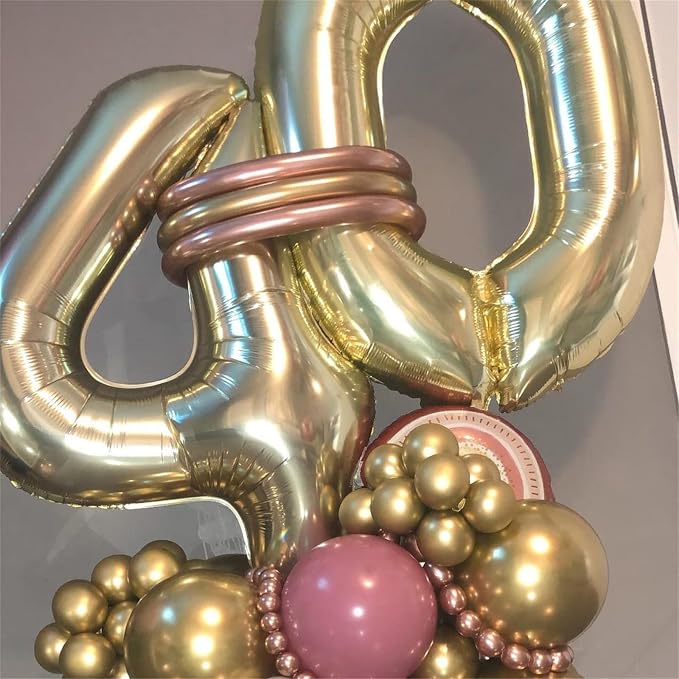 Champagne Gold Number 1 Balloons, 40 In Large Light Gold Number 1 Foil Helium - Image 5