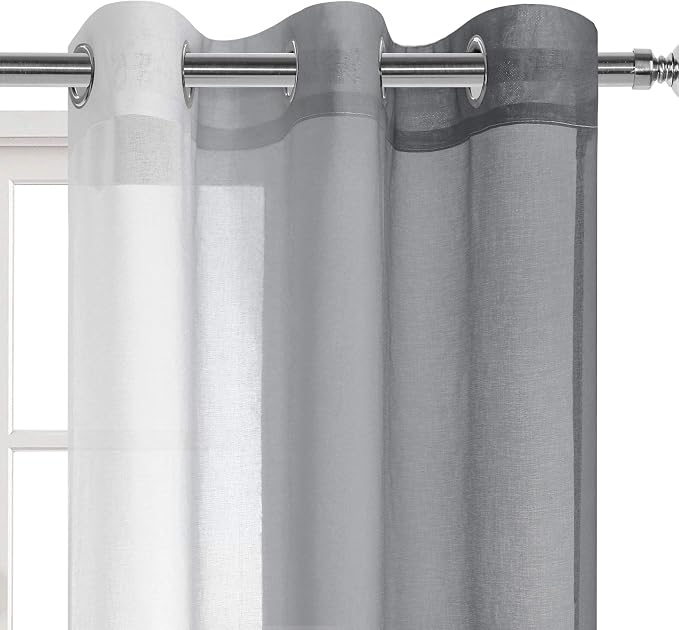 DWCN Grey Ombre Sheer Curtains - Image 2