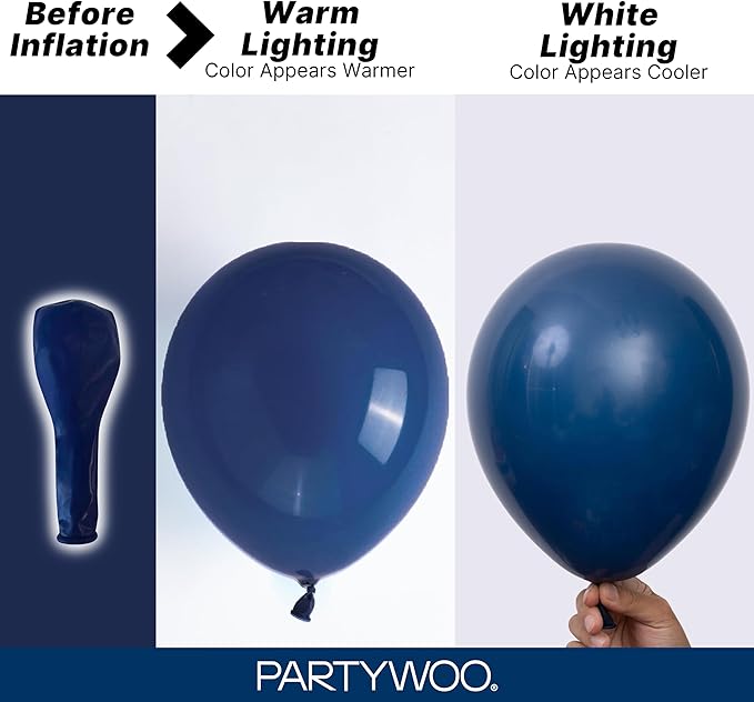 PartyWoo Navy Blue Balloons 127pcs Dark Blue Color 36 18 12 10 5 Inch | 36 18 - Image 3