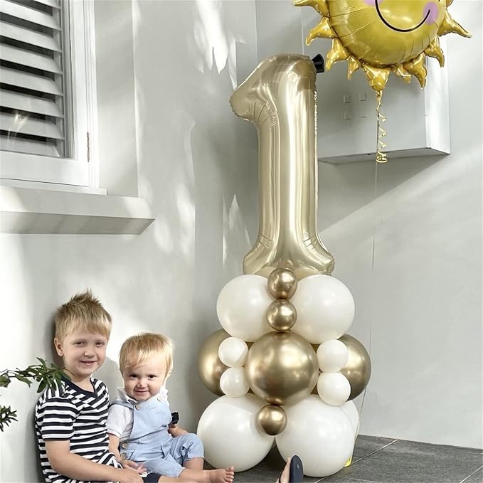 Champagne Gold Number 6 Balloon, 40In Large Foil Number Balloons Set 0-9 - Image 3