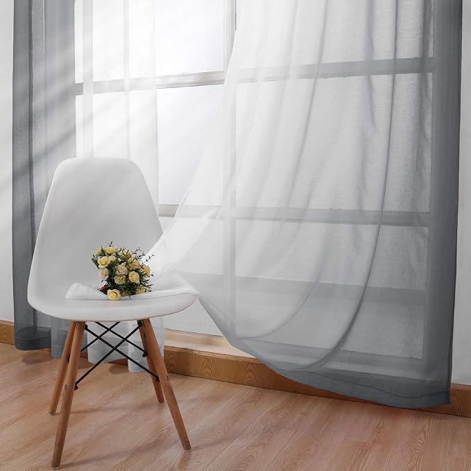 DWCN Grey Ombre Sheer Curtains - Image 3