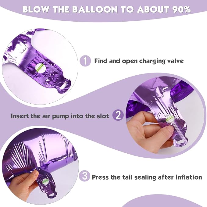 40 Inch Purple Number 8 Balloon Birthday Party Decorations - Image 5