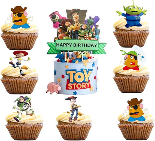 25PCS Cake Toppers Cupcake Toppers Cake Decorations Birthday Party Supplies by Unknown