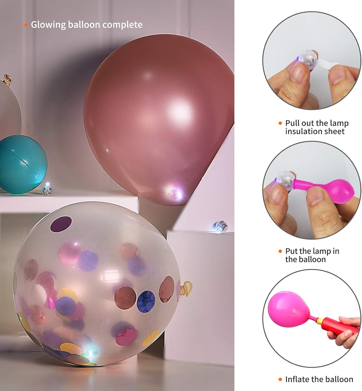 Aogist 100Pcs Pink Balloon Lights with Hook,Long Standby Time,Waterproof Mini Light for Birthday Party Wedding Christmas Halloween Easter Decorative (Flash)