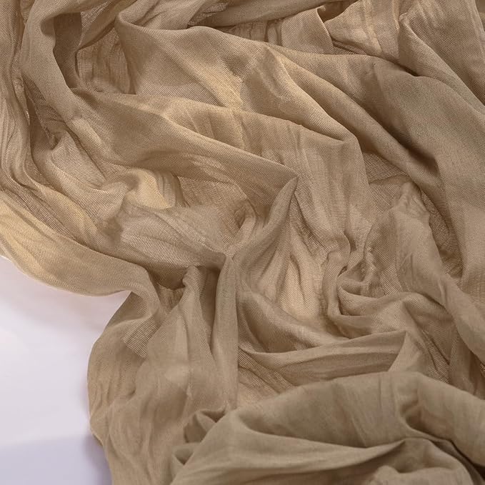 Cheesecloth Table Runner Summer Boho Wedding Birthday Party Home Decor | Nude - Image 3