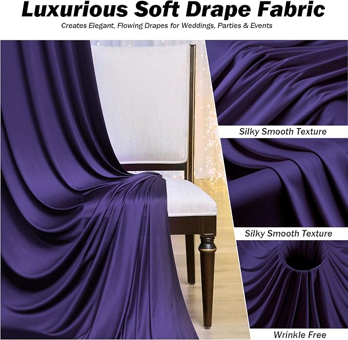 10ft×12ft Deep Purple Backdrop Curtains - Image 3