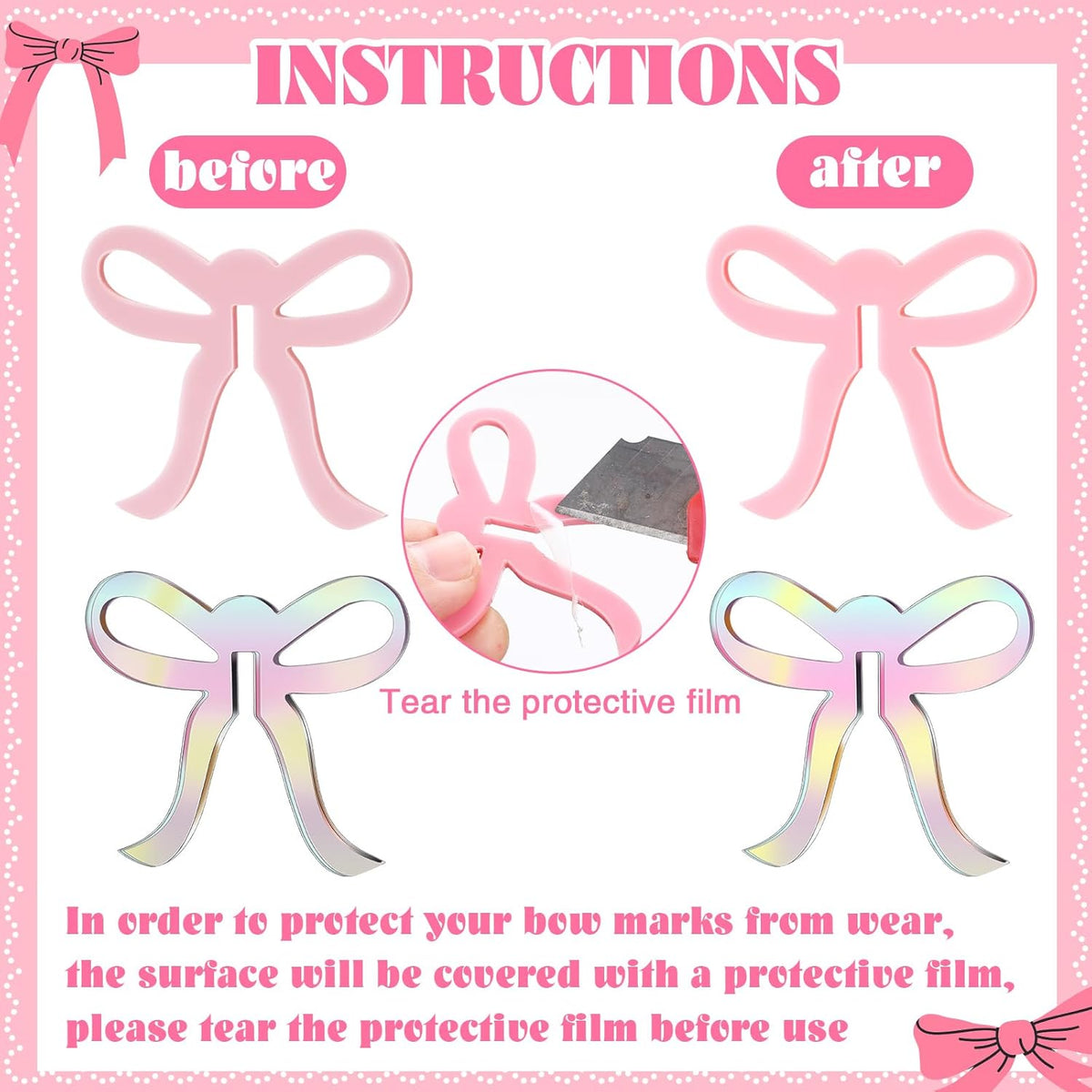 36 Pcs Bow Drink Markers Acrylic Drink Tags Bowknot Wine Glass Charms for Bachelorette Coquette Birthday Cocktail Wedding Decoration Bridal Shower Party Favors