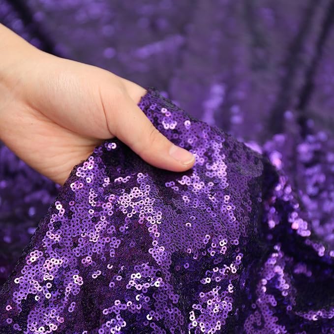 Poise3EHome Purple Sequin Backdrop, 10Ft x 10Ft Glitter Photography Background - Image 3
