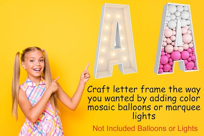 3FT Tall Mosaic Balloon Frame Big Marquee Light Up Letters DIY Kit - Image 5