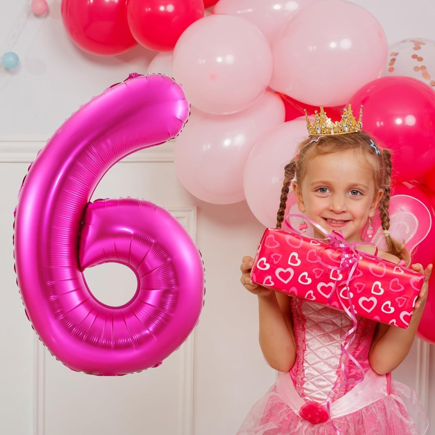 Hot Pink 3 Balloon,40 Inch Number 3 Balloon,3 Birthday Balloon Decorations, Foil Mylar Helium 3 Balloon Number for Birthday Party Decorations