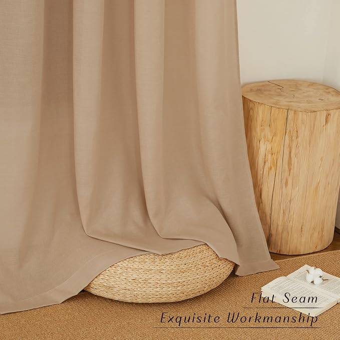 NICETOWN Rustic Linen 102 inch Long Curtains - Image 7