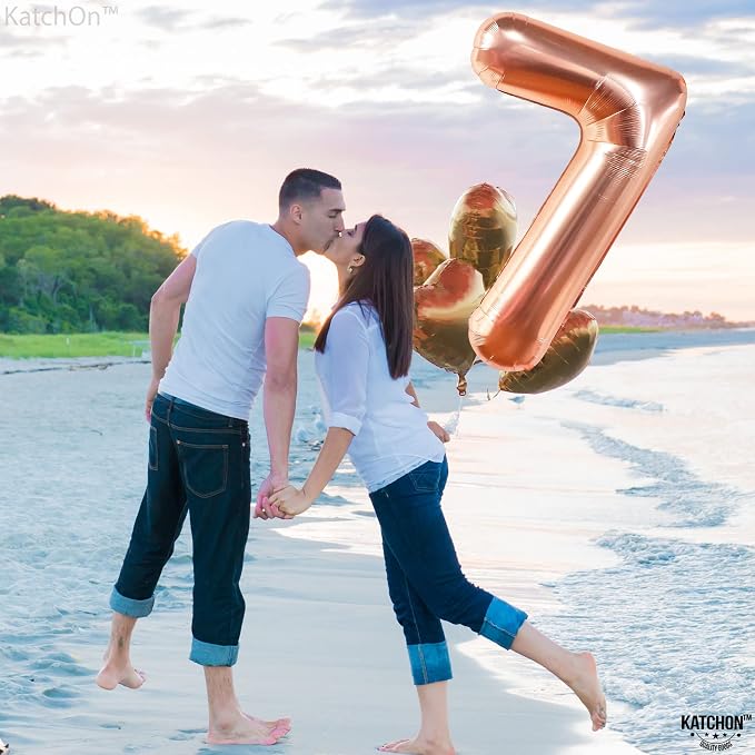 KatchOn Rose Gold Number 7 Balloon 40 Inch | 7th Birthday Balloon - Image 8