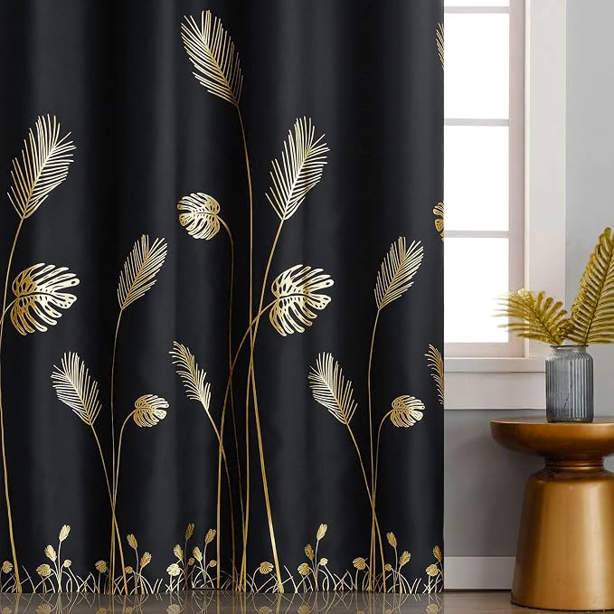 Grommet Window Black Blackout Drapes Energy Saving Light Blocking Blacout - Image 2