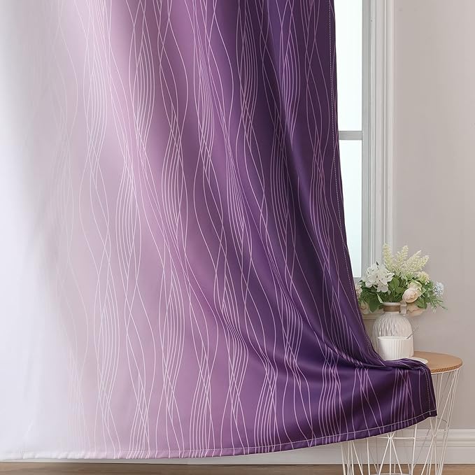 Ombre Blackout Curtains 102 Inches Long 2 Panels Set, Full Room Darkening - Image 6