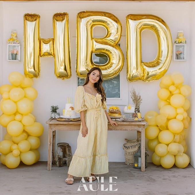 AULE 40 Inch Gold C Balloon Letter Foil A-Z Birthday Big Alphabet | Birthday - Image 5