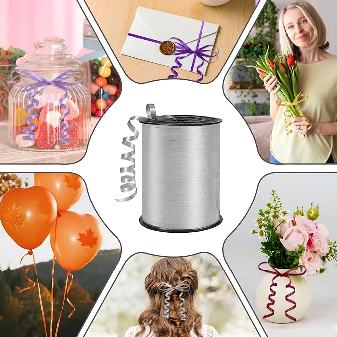 500 Yards Curling Ribbon， Silver Balloon String Ribbon，for Gift Wrapping，Party - Image 4
