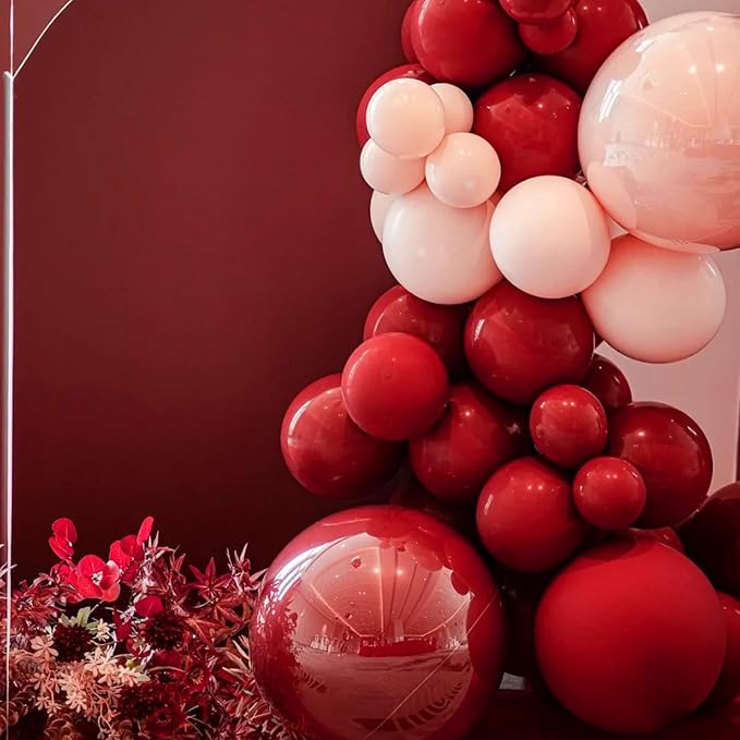 Voircoloria 90pcs Ruby Red Balloons Garland Arch Kit, 18 12 10 5 Inch | - Image 6