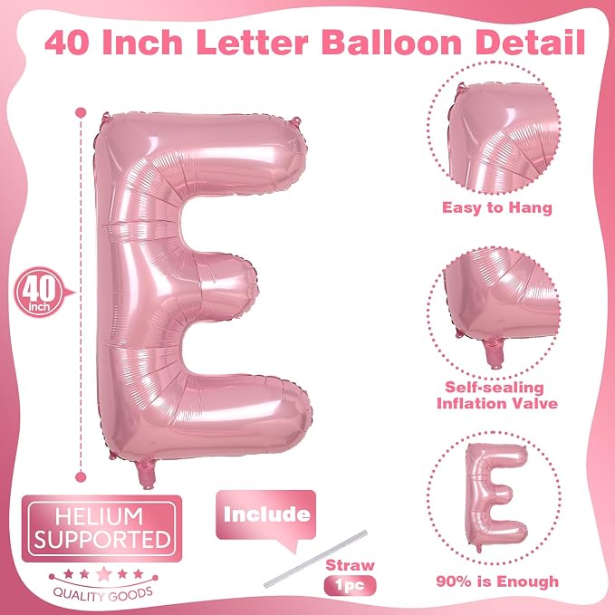 40 Inch Pearl Pink Large Letter Balloons A - Image 2