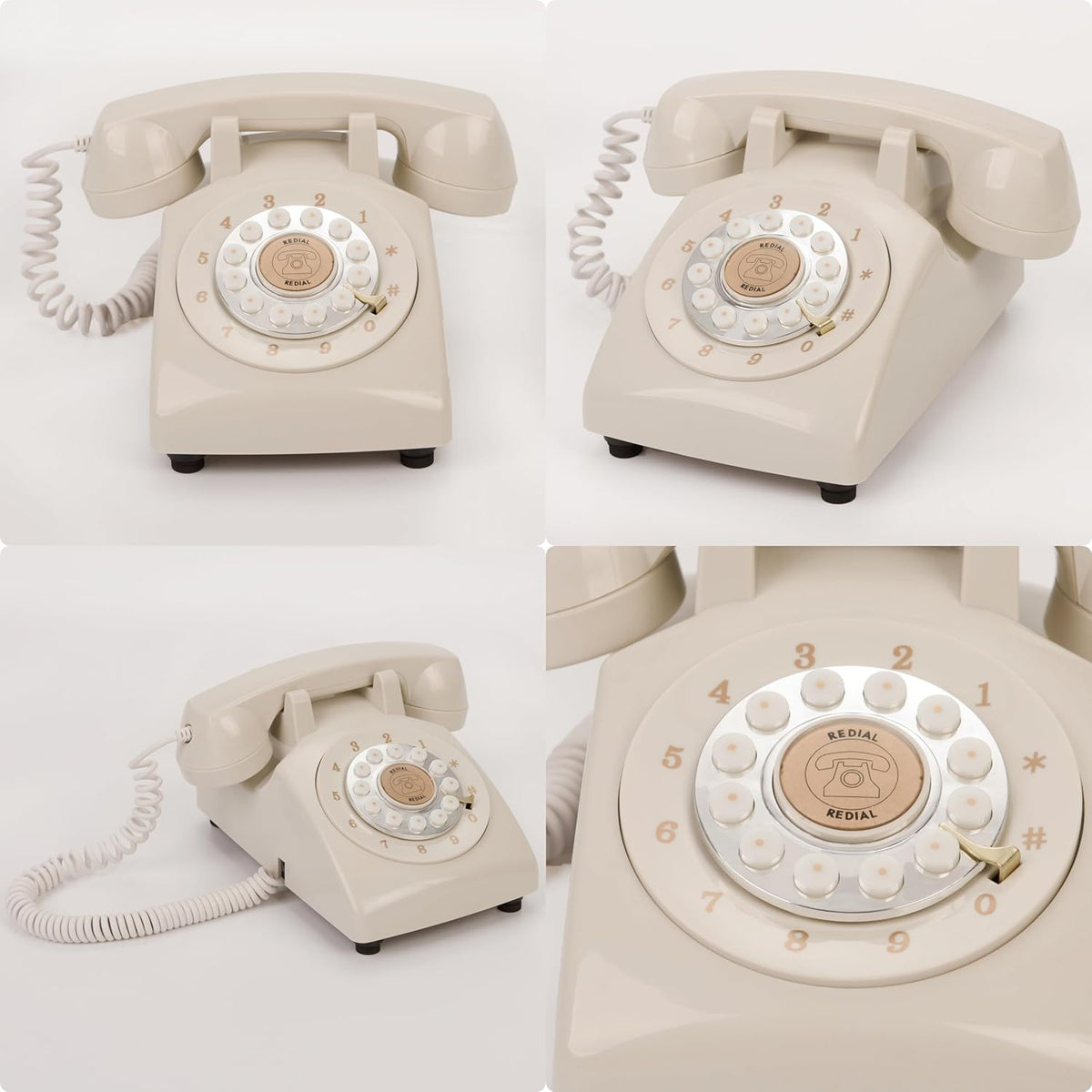 Audio Guest Book Wedding Phone, Audio Phone Guestbook Leave a Message Phone for Bridal Shower Birthday Party Baby Shower Anniversary Engagement Daily (Beige)