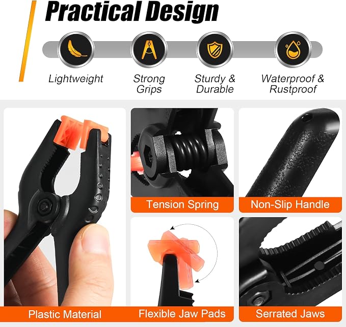 RELBRO Spring Clamps, 3.5 Inch Plastic Clips, Heavy Duty - Image 4
