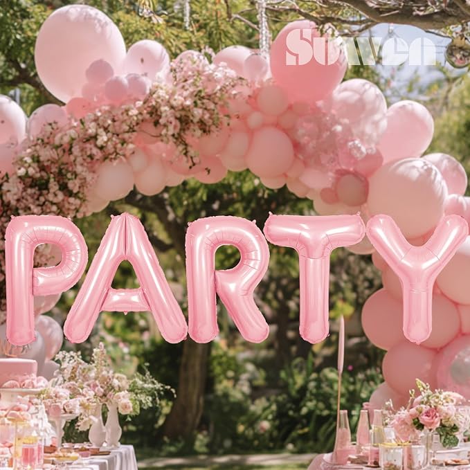 SUWEN 40 Inch Pink Large K Letter Balloons Big Foil Helium A-Z | Jumbo Mylar - Image 4