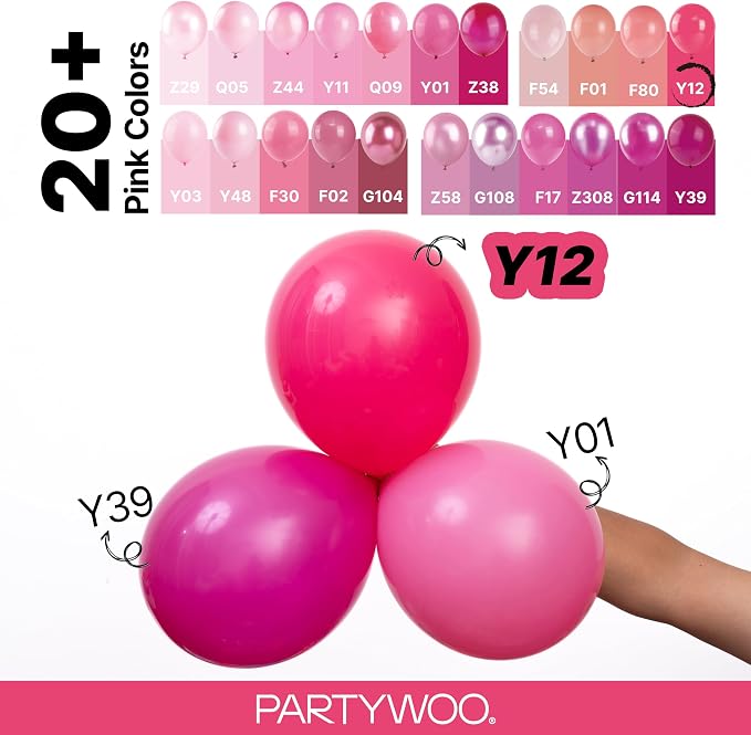 PartyWoo Hot Pink Balloons 100pcs Magenta Fuchsia Color 36 18 12 10 5 Inch | 36 - Image 4