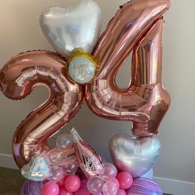 Rose Gold 15 Number Balloons, 40 Inch Big Giant Jumbo 15 or 51 Balloon Numbers - Image 5