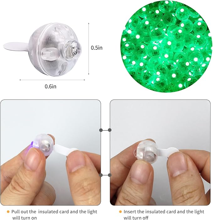 Aogist 50pcs Green Balloon Lights, Long Standby Time Waterproof Mini Light - Image 3