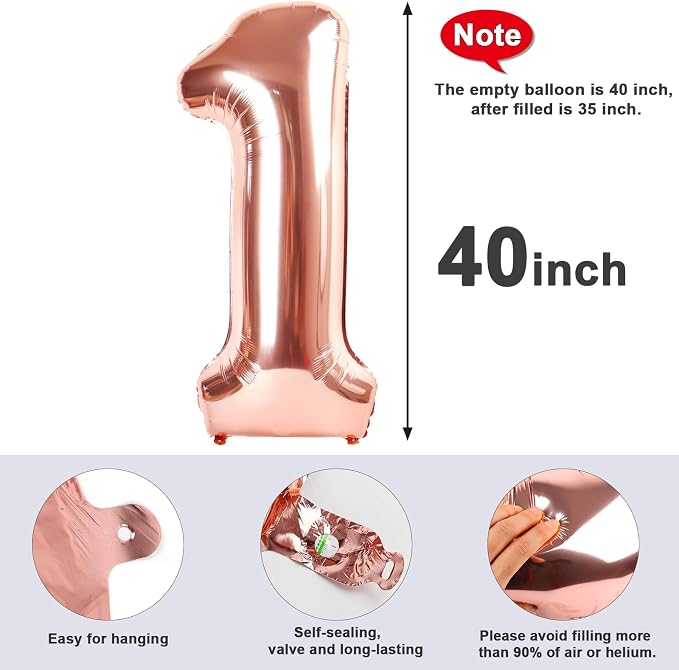 Number 2 Balloon 40Inch Rose Gold Party Decorations - Image 5