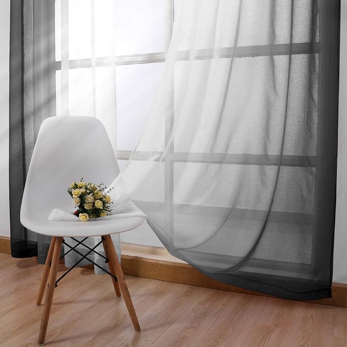 DWCN Black Ombre Sheer Curtains - Image 3