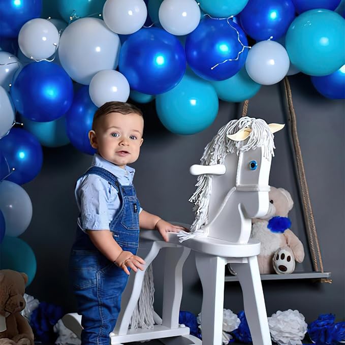 PartyWoo Pearl Blue Balloons 50pcs Sky Blue Latex Helium Balloons 12 Inch | - Image 5