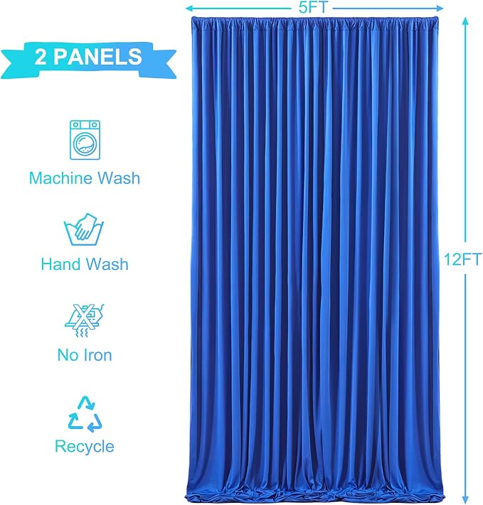 10x12 Royal Blue Backdrop Curtains - Image 6