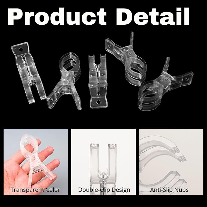 Miliocry 10 Pack Large Balloon Arch Clips Plastic Transparent Backdrop Spring - Image 3