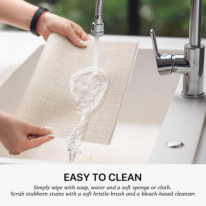 LEXMORE Placemats Set of 4 Vinyl/Plastic Woven Place Mats - Image 4