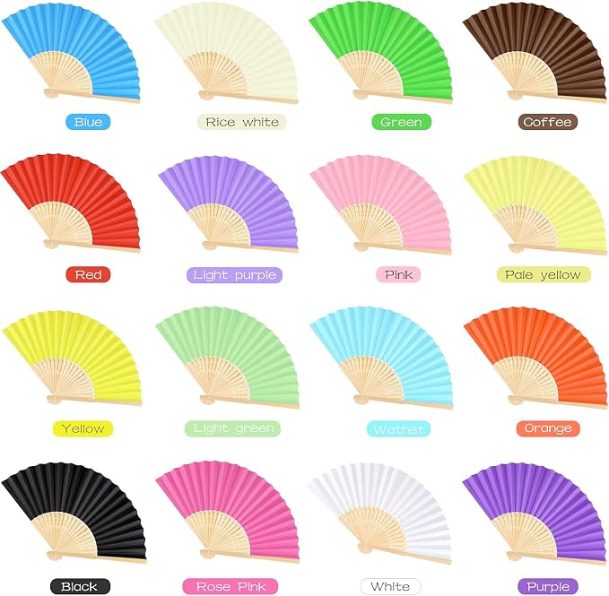 FEPITO 20 Pcs Handheld Paper Fan - Image 3