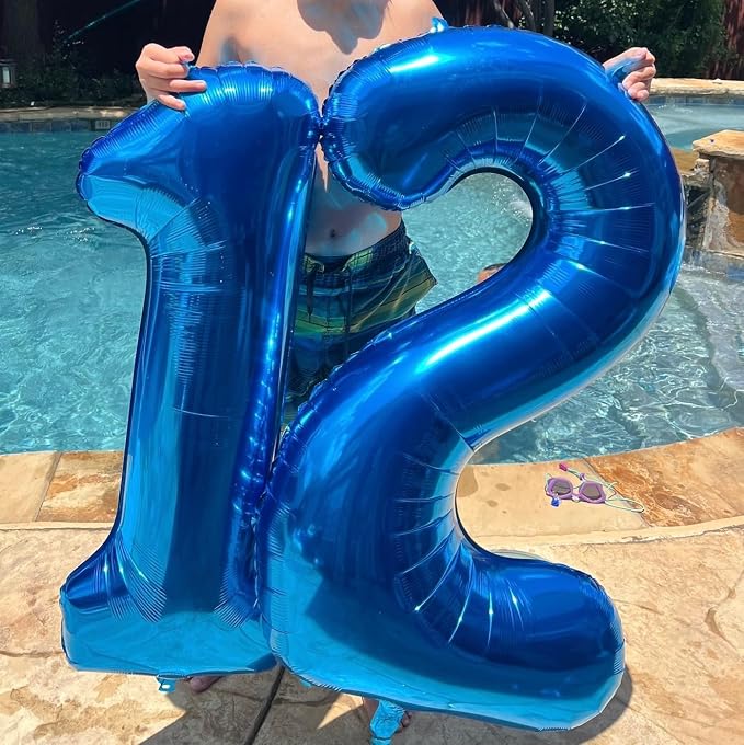 Number Balloons 40 Inch Dark Blue Number 17 - Image 2