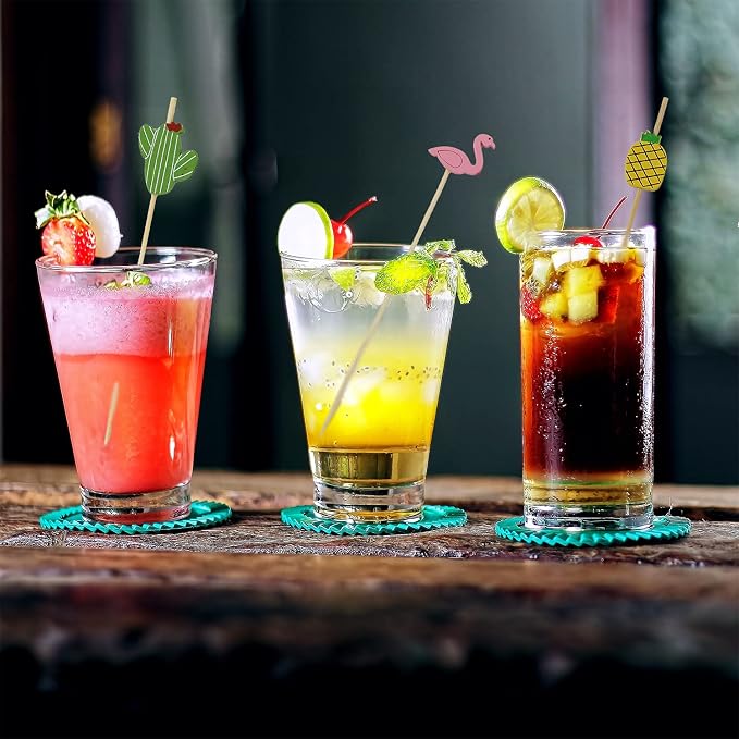 Bamboo Cocktail Picks 200 Pack – Tropical Fruit Toothpicks 4.7 Inch Cocktail - Image 3