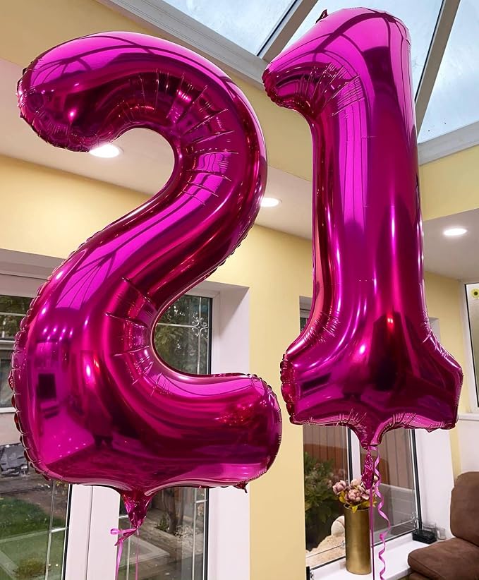 40 Inch Hot Pink 45 Balloons Giant Number 45 Balloons Hot Pink 45 Birthday - Image 3