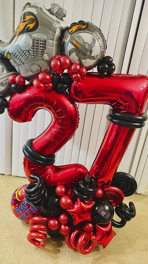Red 2 Balloon - Number Balloon 40 Inch, 2nd Red Birthday Decorations | Large - Image 8