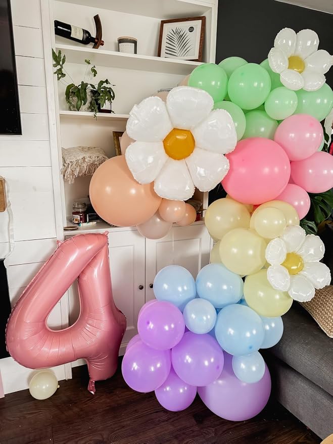Number Balloons 4 Balloon Pearl Pink - Image 2